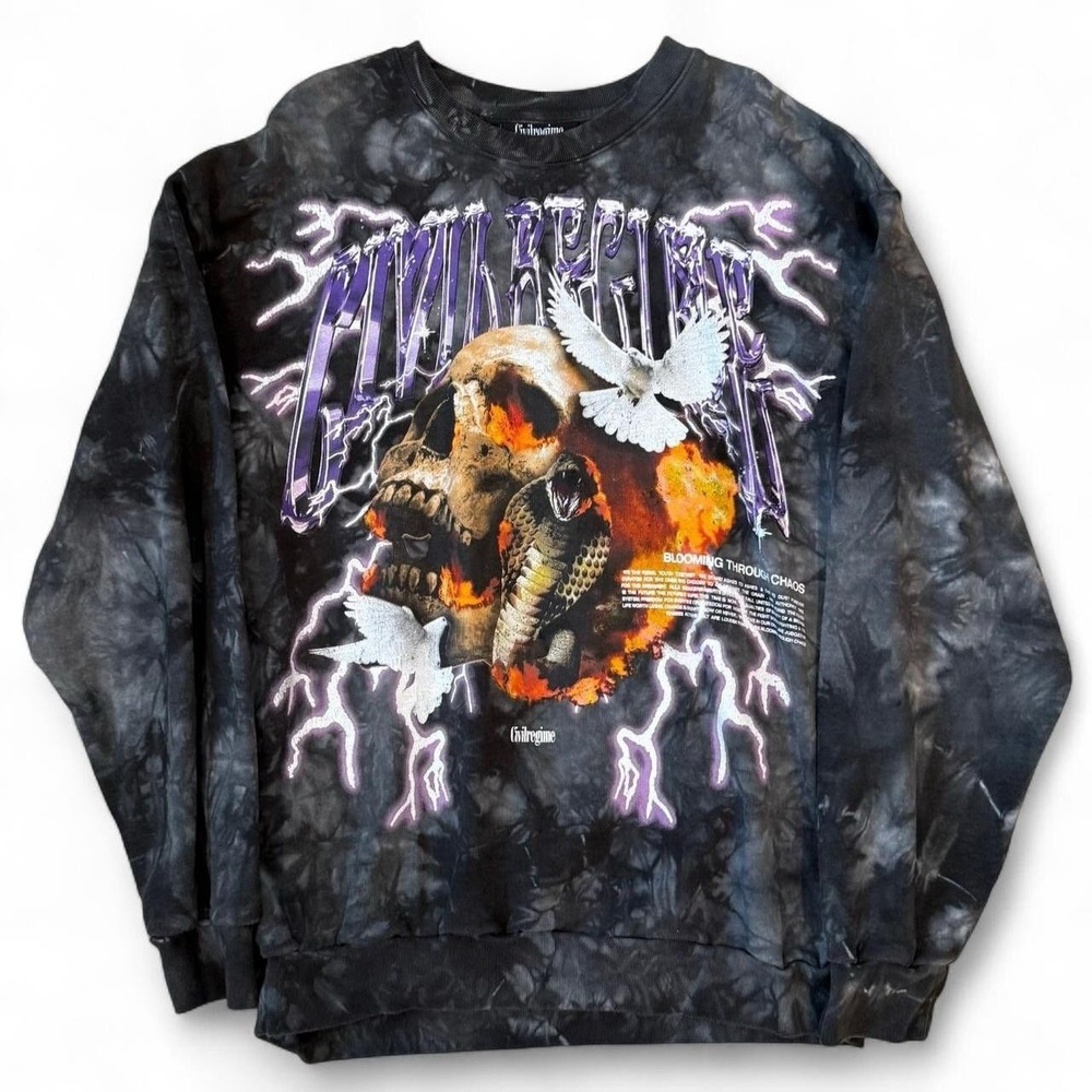 Civil Regime Tie Dye Heavyweight Pullover Sweatshirt Adult Size 2XL Lighting